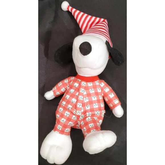 Peanuts SNOOPY plush jingle bell stuffed animal in Christmas Pajamas pjs Whitman - Picture 8 of 12